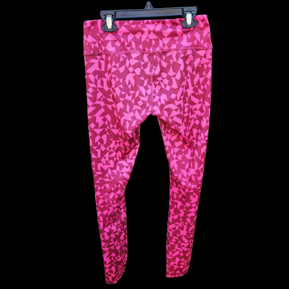 Reebok Geometic Print Pink Burgundy Women's Leggings Size Small Ankle Length - Picture 5 of 12